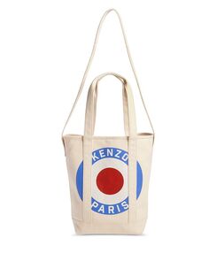 Хлопковая большая сумка с логотипом Kenzo