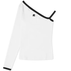 Футболка Courreges Asymetric One Sleeve, белый/черный Courrèges