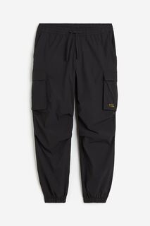 Брюки H&amp;M Relaxed Fit Nylon Cargo, черный H&M