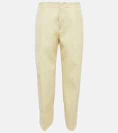 Изогнутые шерстяные брюки со средней посадкой BOTTEGA VENETA, белый