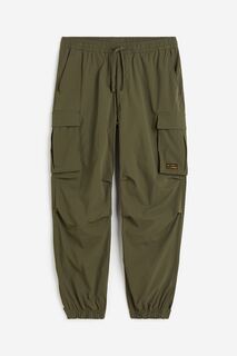Брюки H&amp;M Relaxed Fit Nylon Cargo, хаки H&M
