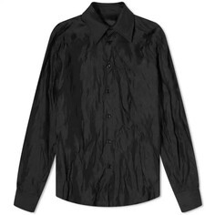 Атласная рубашка с длинным рукавом MM6 Maison Margiela, черный