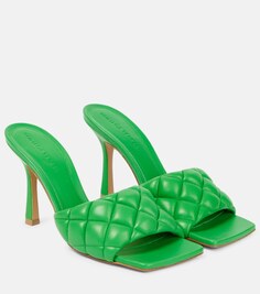 Кожаные сандалии 90 с подкладкой Bottega Veneta, зеленый
