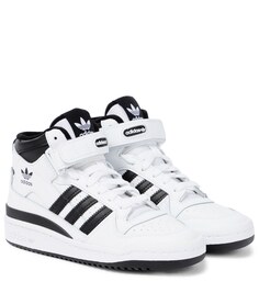 Кожаные кроссовки Forum Mid Adidas Originals, белый