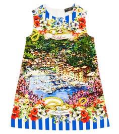 Платье Portofino из смесового хлопка с принтом Dolce&amp;Gabbana, разноцветный