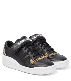 Кеды Forum Low из кожи Adidas Originals, черный