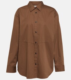 Рубашка оверсайз из хлопка и шелка CO, коричневый