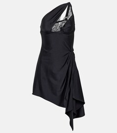 Мини-платье с вырезом на одно плечо COPERNI, черный