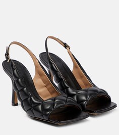 Мягкие кожаные сандалии с ремешком на пятке Bottega Veneta, черный