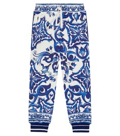 Спортивные брюки из хлопкового джерси с принтом Dolce&amp;Gabbana, разноцветный
