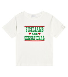 Хлопковая футболка с принтом Dolce&amp;Gabbana, бежевый