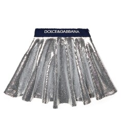 Плиссированная юбка с пайетками Dolce&amp;Gabbana, металлик