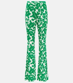 Расклешенные брюки с принтом Brooklyn DIANE VON FURSTENBERG, зеленый