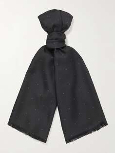 Шелковый шарф в горошек Favourbrook, черный