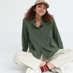 Рубашка Uniqlo Soft, зеленый