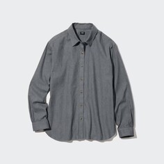 Рубашка Uniqlo Soft, серый