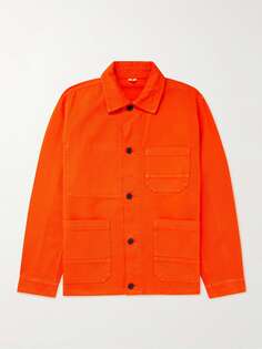 Верхняя рубашка Basim из хлопкового твила ARKET, апельсиновый