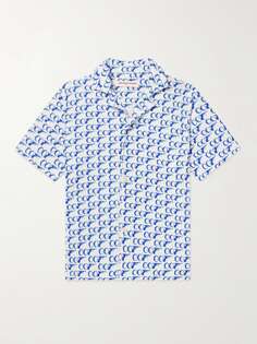 Хлопковая махровая рубашка с принтом Howell Camp-Collar ORLEBAR BROWN, белый