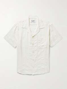Рубашка из смесового хлопка в полоску с воротником-стойкой CORRIDOR, белый