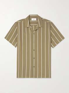 Полосатая рубашка из лиоцелла Micheal Camp-Collar Mr P., зеленый