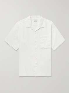 Julio 5706 Льняная рубашка с трансформируемым воротником NN07, белый
