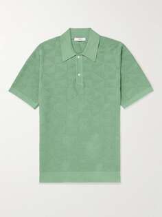 Рубашка поло жаккардовой вязки из хлопка Mr P., зеленый