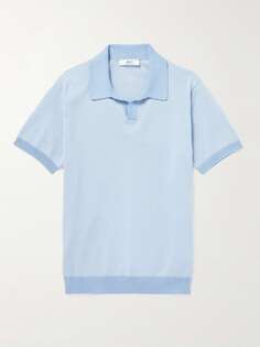 Рубашка поло из хлопка сотовой вязки Mr P., синий