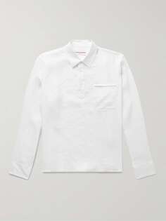 Льняная рубашка Shanklin с половинной планкой ORLEBAR BROWN, белый
