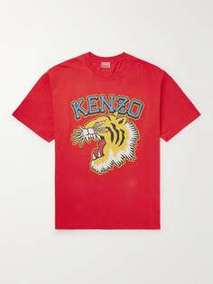 Футболка из хлопкового джерси с логотипом KENZO, красный