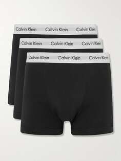 Комплект из трех трусов из эластичного хлопка CALVIN KLEIN UNDERWEAR, черный