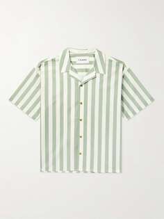 Полосатая рубашка из органического хлопка и поплина FRAME, зеленый