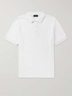 Рубашка поло из хлопковой махровой ткани INCOTEX, белый