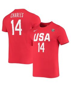 Женская футболка tina charles usa basketball red name and number performance Nike, красный