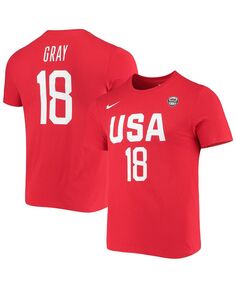 Женская футболка chelsea grey usa basketball red с названием и номером performance Nike, красный