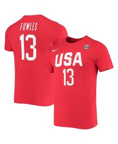 Женская футболка sylvia fowles usa basketball red name and number performance Nike, красный