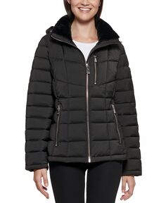 Женское пуховое пальто миниатюрного размера с капюшоном, созданное для macy&apos;s Calvin Klein, черный