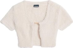 Кардиган Jacquemus La Maille Neve Fluffy Charm Logo Cardigan &apos;Off White&apos;, белый