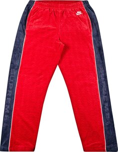 Брюки Supreme x Nike Velour Track Pant &apos;Red&apos;, красный