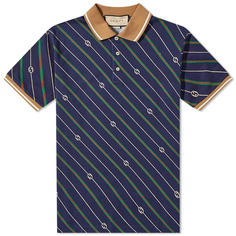 Футболка Gucci GG Diag Stripe Polo