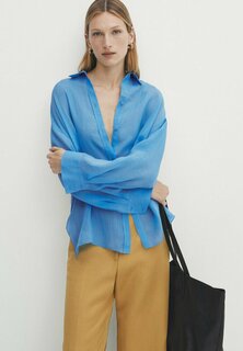 Блуза на пуговицах Massimo Dutti, синий