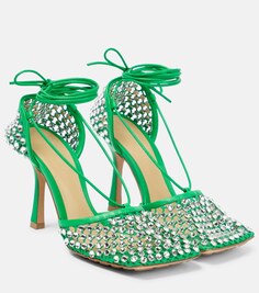 Декорированные туфли-лодочки Sparkle Stretch Bottega Veneta, зеленый
