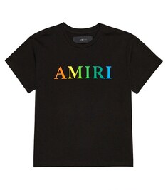 Хлопковая футболка с логотипом Amiri, черный