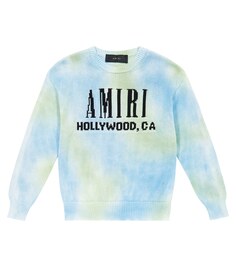 Шерстяной свитер с принтом тай-дай и логотипом Amiri, разноцветный