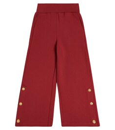 Украшенные хлопковые спортивные штаны Balmain, красный