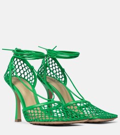 Туфли-лодочки с отделкой из эластичной кожи Bottega Veneta, зеленый