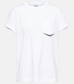 Украшенная футболка из джерси BRUNELLO CUCINELLI, белый