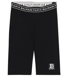 Байкерские шорты с логотипом Balmain, черный