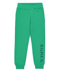 Спортивные брюки из хлопкового джерси с логотипом Balmain, зеленый