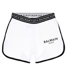 Хлопковые шорты с логотипом Balmain, белый