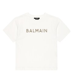 Хлопковая футболка с логотипом Balmain, белый